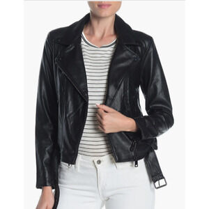 Elodie Black Faux Leather Motorcycle Jacket Size S 4-6 NEW